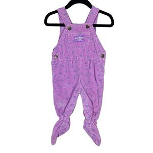 Vintage OshKosh B’Gosh One-piece Corduroy Floral Footie Overalls 3-6 Months